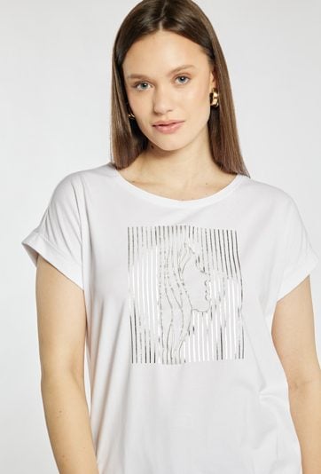 T-shirt damski z wiązaniem