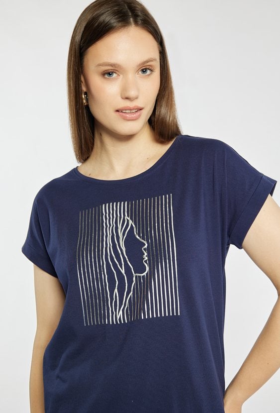 T-shirt damski z wiązaniem