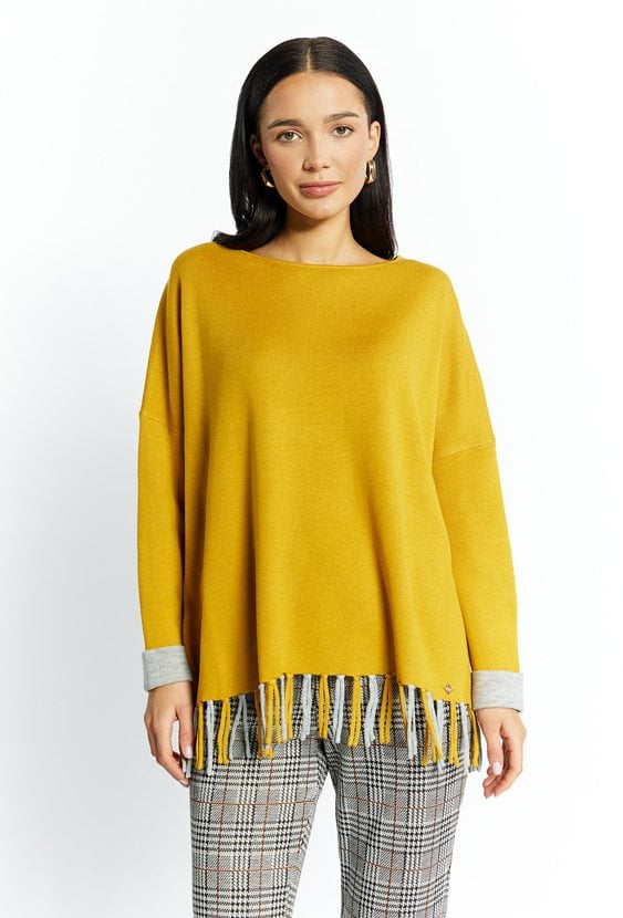 Sweter damski z frędzlami