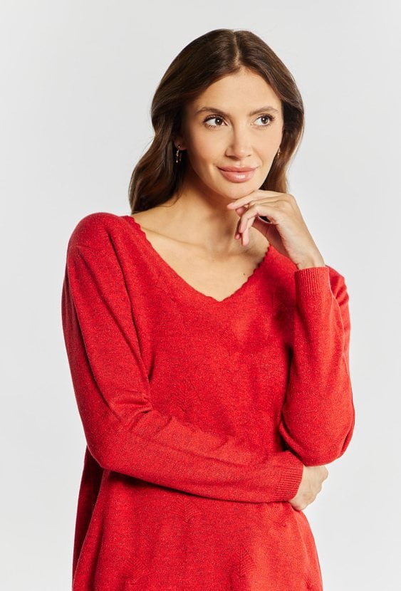 Połyskujący sweter damski