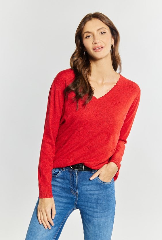 Połyskujący sweter damski