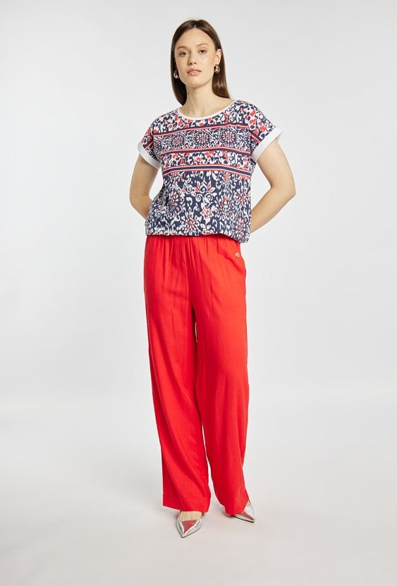 Wzorzysty T-shirt damski