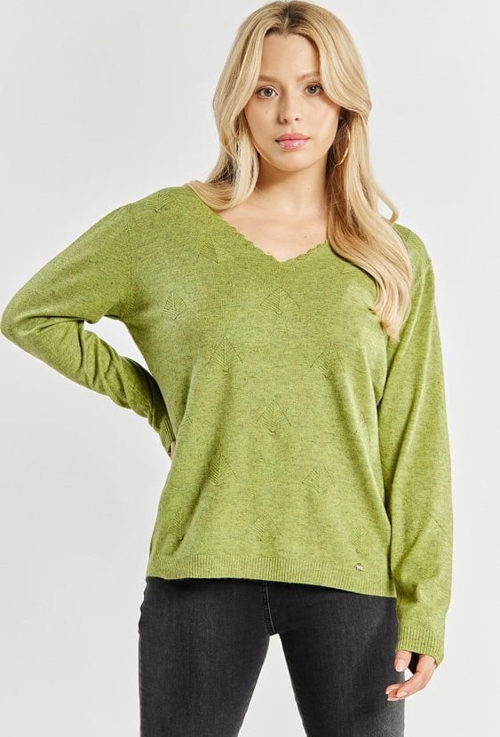 Połyskujący sweter damski