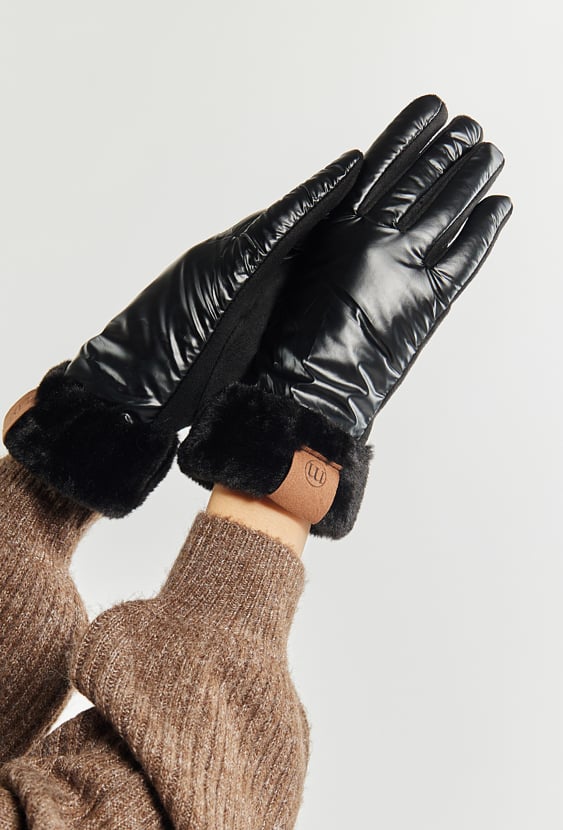 Połyskujące rękawiczki damskie