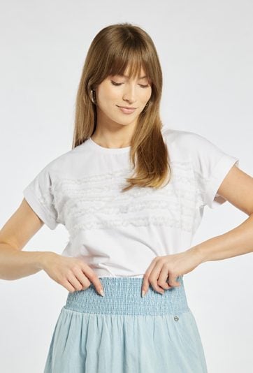 T-shirt damski z bawełny