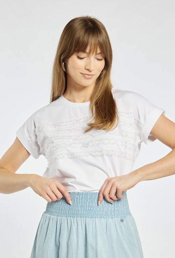 T-shirt damski z bawełny