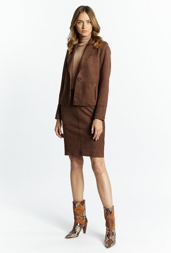 Żakiet imitujący zamsz