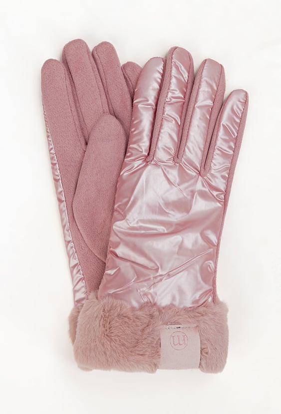 Połyskujące rękawiczki damskie