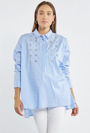 Koszula w niebiesko-białe paski