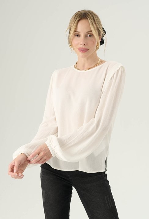 Wiskozowa bluzka z długim rękawem