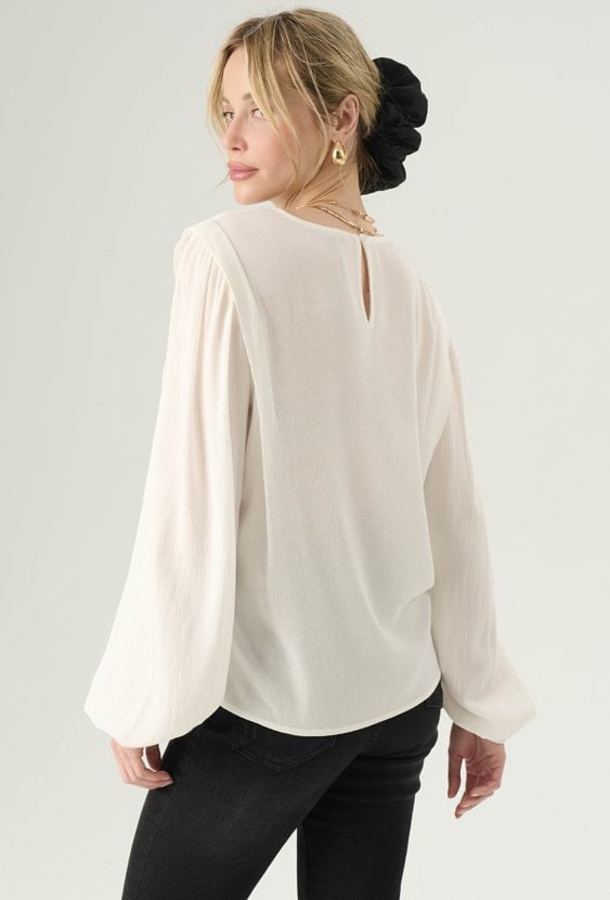 Wiskozowa bluzka z długim rękawem