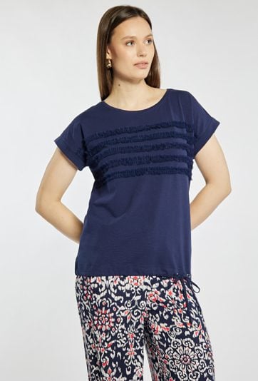 T-shirt damski z bawełny