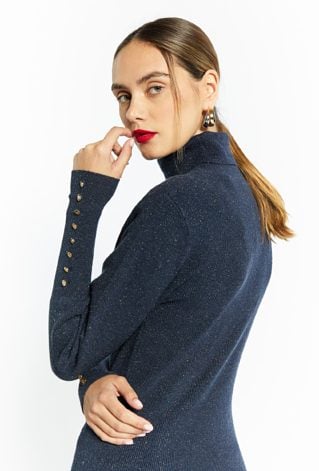 Połyskujący sweter damski