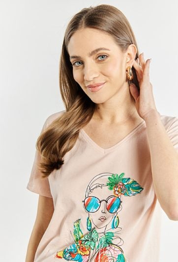 T-shirt damski z krótkim rękawem