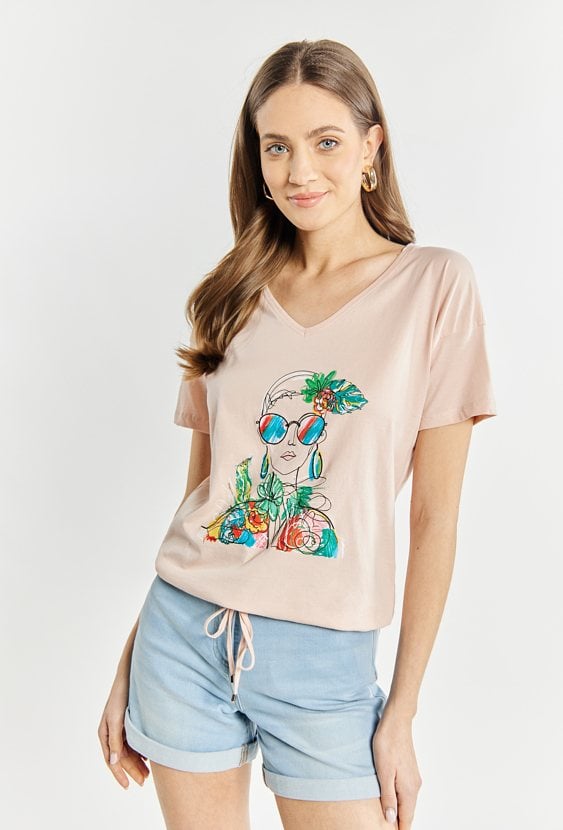 T-shirt damski z krótkim rękawem