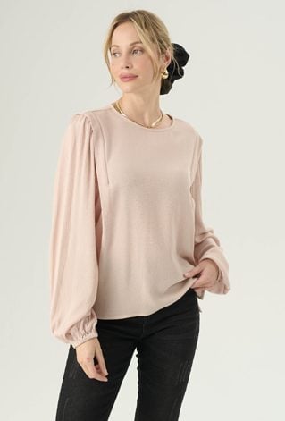 Wiskozowa bluzka z długim rękawem