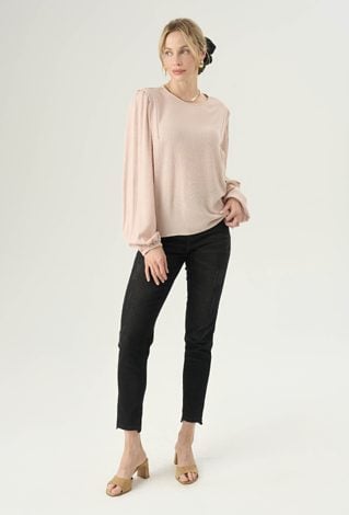 Wiskozowa bluzka z długim rękawem