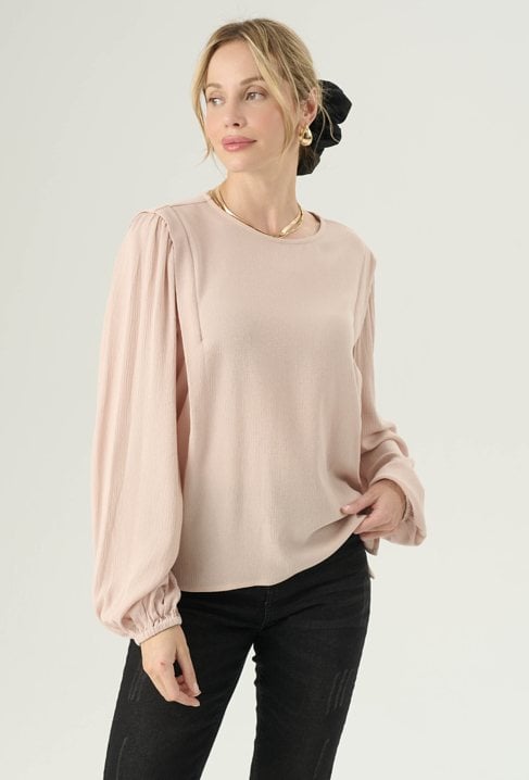 Wiskozowa bluzka z długim rękawem