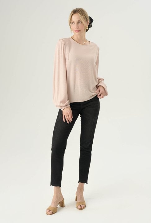 Wiskozowa bluzka z długim rękawem