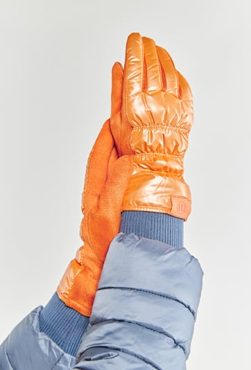 Połyskujące rękawiczki damskie