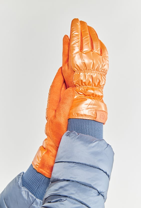 Połyskujące rękawiczki damskie