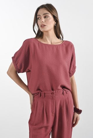 Bluzka z wiskozą o prostym fasonie