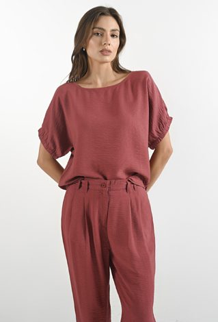 Bluzka z wiskozą o prostym fasonie