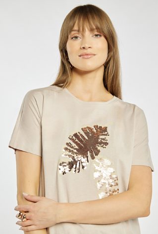 T-shirt damski z cekinami