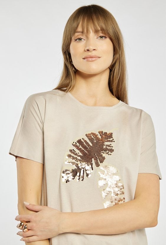 T-shirt damski z cekinami