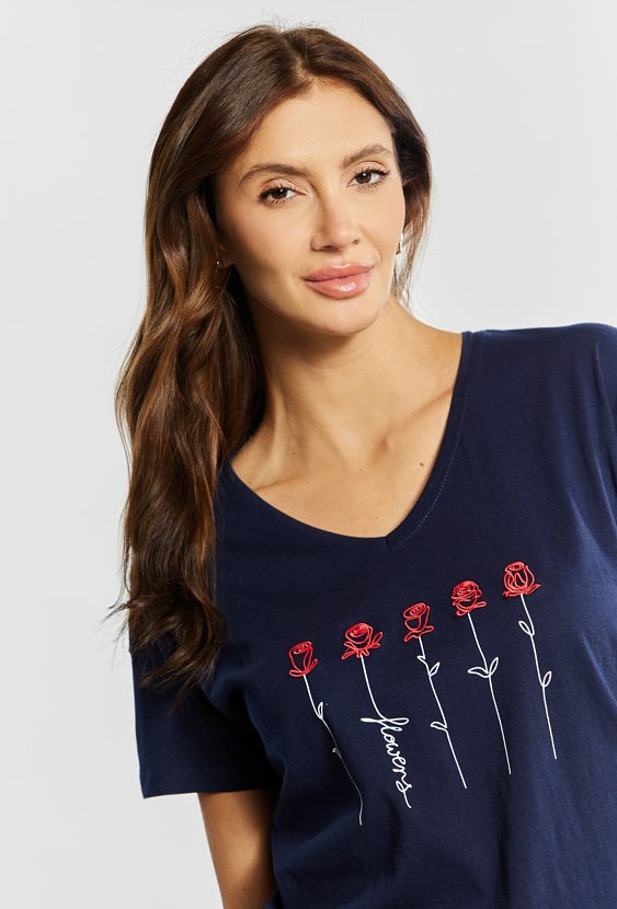 T-shirt damski z wiązaniem