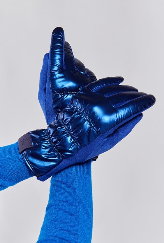 Połyskujące rękawiczki damskie