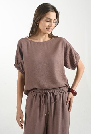 Bluzka z wiskozą o prostym fasonie