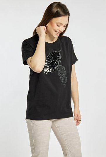 T-shirt damski z cekinami