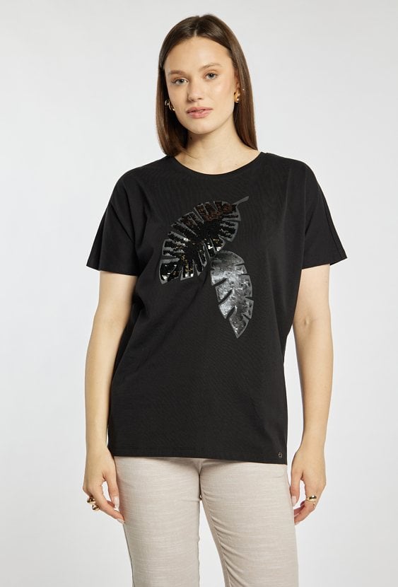 T-shirt damski z cekinami