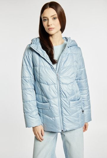 Pikowana kurtka z kapturem