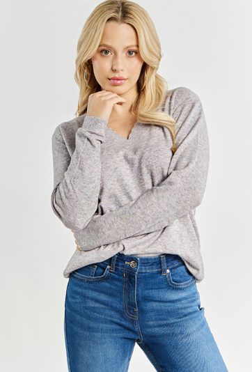 Połyskujący sweter damski