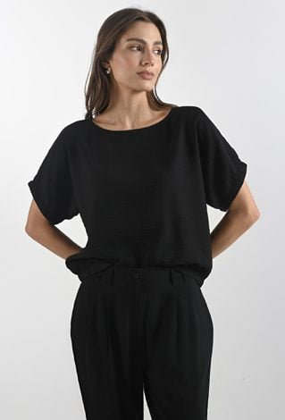 Bluzka z wiskozą o prostym fasonie