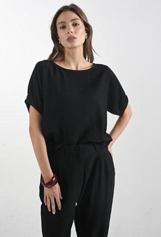 Bluzka z wiskozą o prostym fasonie