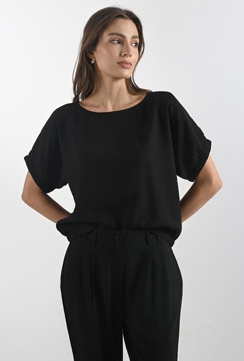 Bluzka z wiskozą o prostym fasonie