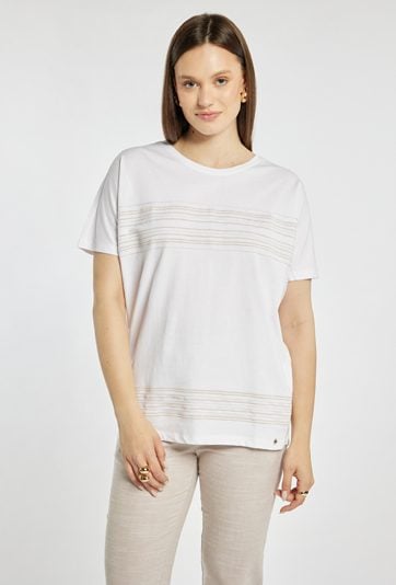 T-shirt damski z bawełny