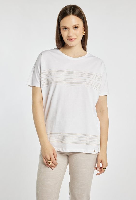 T-shirt damski z bawełny