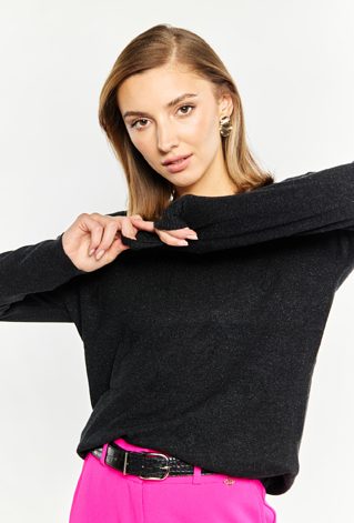 Połyskujący sweter damski