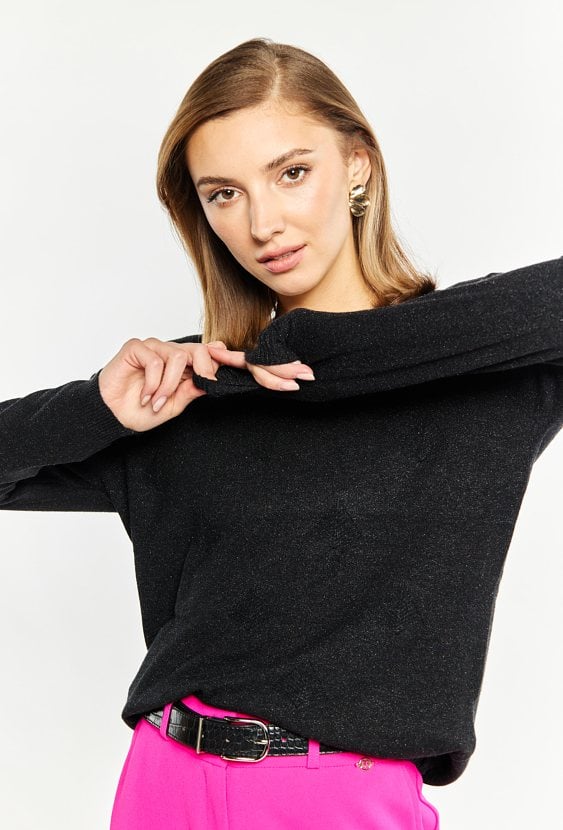 Połyskujący sweter damski