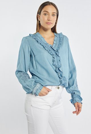 Bluzka damska z falbanką