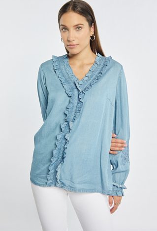 Bluzka damska z falbanką