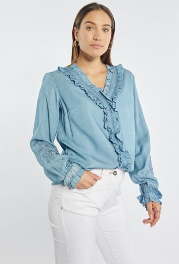 Bluzka damska z falbanką