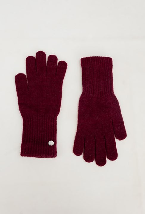 Bordowe klasyczne rękawiczki