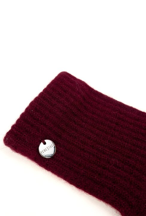 Bordowe klasyczne rękawiczki