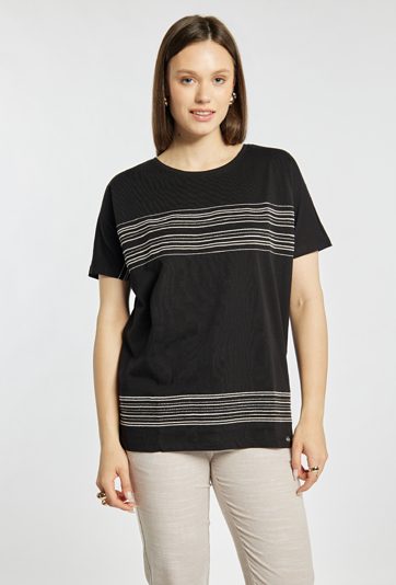 T-shirt damski z bawełny