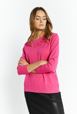 Sweter damski z koralikami